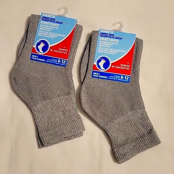 NEW 4 Pair Men's Diabetic Comfort Quarter Socks - Picture 9 of 16